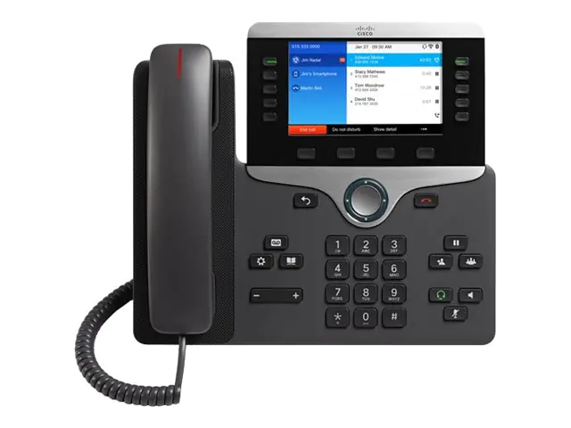 Cisco IP Phone 8861 - With Multiplatform Phone Firmware - VoIP-Telefon - IEEE 802.11a/b/g/n/ac (Wi-Fi) - SIP, RTCP, RTP, SRTP, SDP - holzkohlefarben
