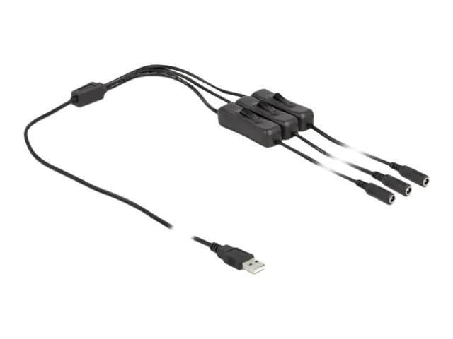 Delock - Stromkabel - USB (M) zu Gleichstromstecker 5,5 x 2,1 mm (W) - 1 m - Schwarz