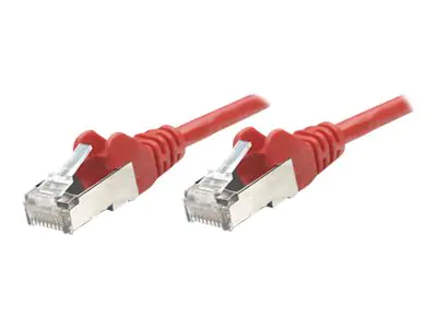Intellinet Network Patch Cable, Cat5e, 7.5m, Red, CCA, SF/UTP, PVC, RJ45, Gold Plated Contacts, Snagless, Booted, Lifetime Warranty, Polybag - Patch-Kabel - RJ-45 (M) zu RJ-45 (M) - 7.6 m - SFTP - CAT 5e - geformt, ohne Haken - Rot
