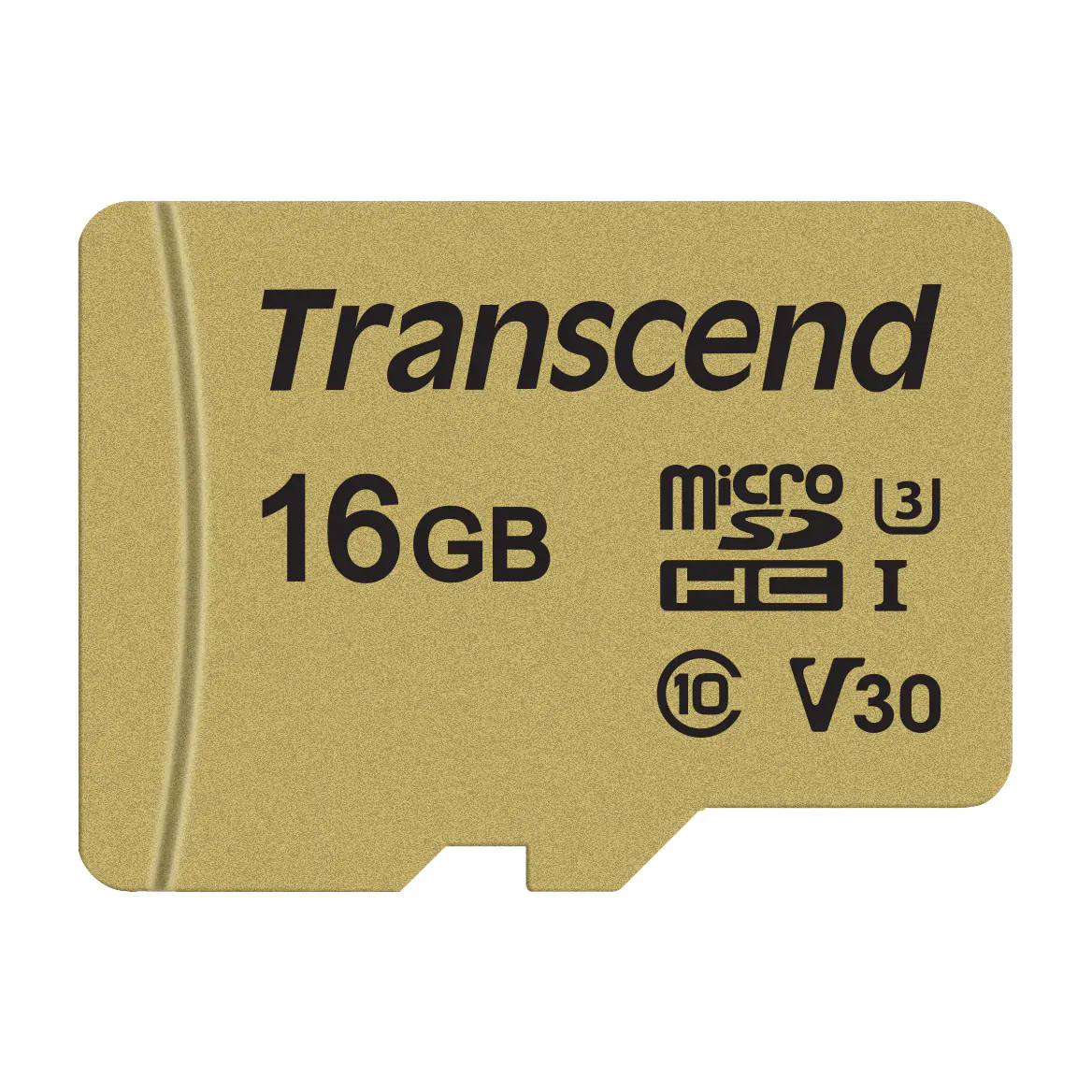Transcend 500S - Flash-Speicherkarte (microSDHC/SD-Adapter inbegriffen) - 16 GB - Video Class V30 / UHS-I U3 / Class10 - microSDHC