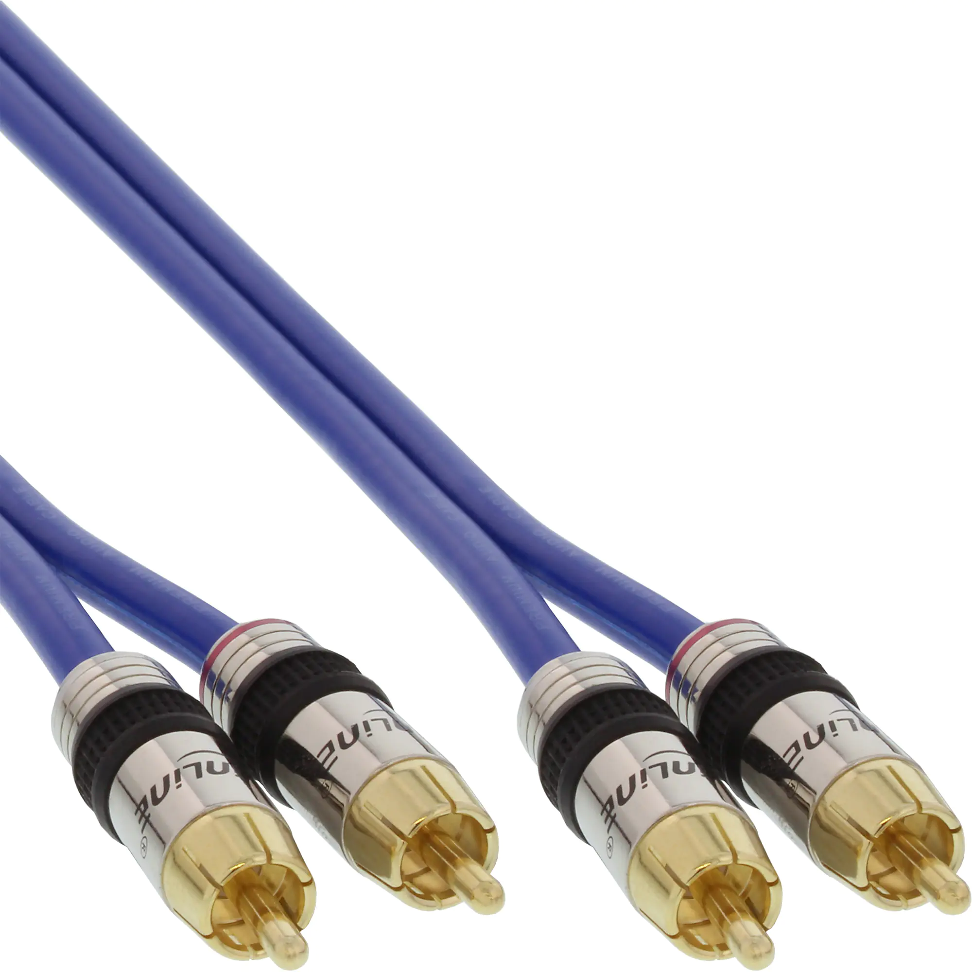 InLine Premium - Audiokabel - RCA männlich zu RCA männlich - 30 cm - doppelt abgeschirmtes Koaxialkabel - Blau