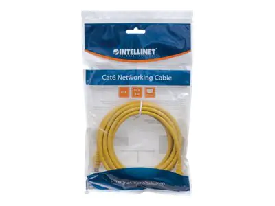 Intellinet Network Patch Cable, Cat6, 1m, Yellow, CCA, U/UTP, PVC, RJ45, Gold Plated Contacts, Snagless, Booted, Lifetime Warranty, Polybag - Patch-Kabel - RJ-45 (M) zu RJ-45 (M) - 1 m - UTP - CAT 6 - geformt, ohne Haken - Gelb