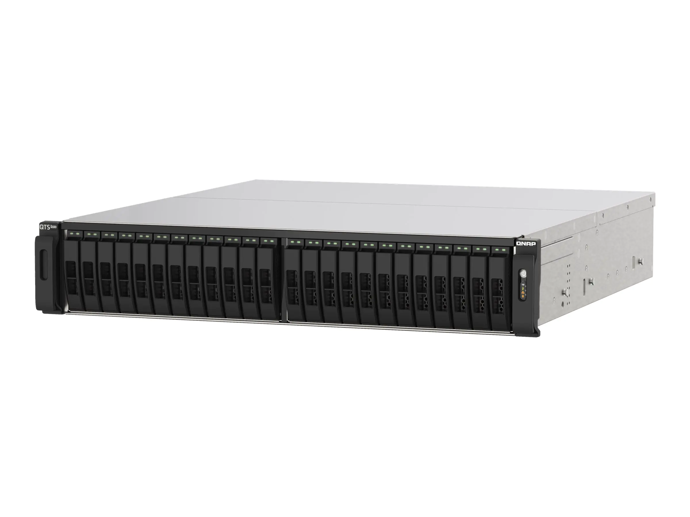 QNAP TS-H2490FU-7302P-256G - NAS-Server - 24 Schächte - Rack - einbaufähig - PCI Express 3.0 x4 (NVMe) - RAID 0, 1, 5, 6, 10, 50, 60, JBOD - RAM 256 GB - 25 Gigabit Ethernet - iSCSI Support