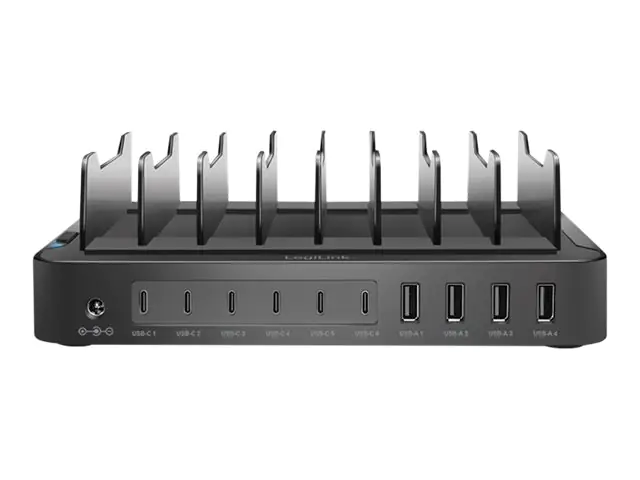 LogiLink Ladestation 10-Port 120W 4xUSB-A&6xUSB-C PD&QC 3.0.120W black