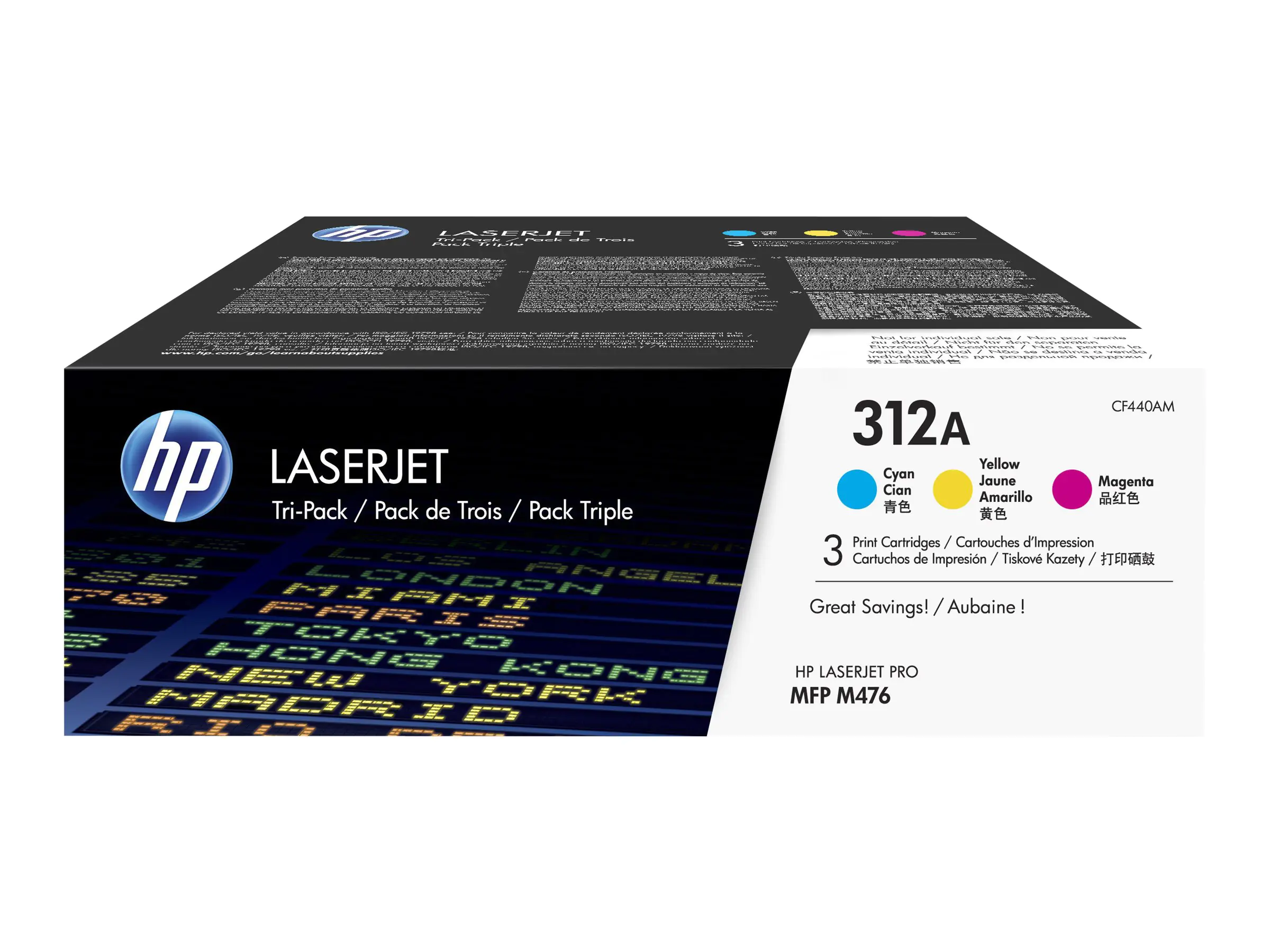 HP 312A - 3er-Pack - Gelb, Cyan, Magenta - Original - LaserJet - Tonerpatrone (CF440AM) - für Color LaserJet Pro MFP M476dn, MFP M476dw, MFP M476nw
