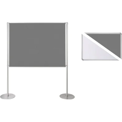 Ultradex Stellwand 749328 200x120cm Filz/Whiteboard Tellerfuß ws/gr