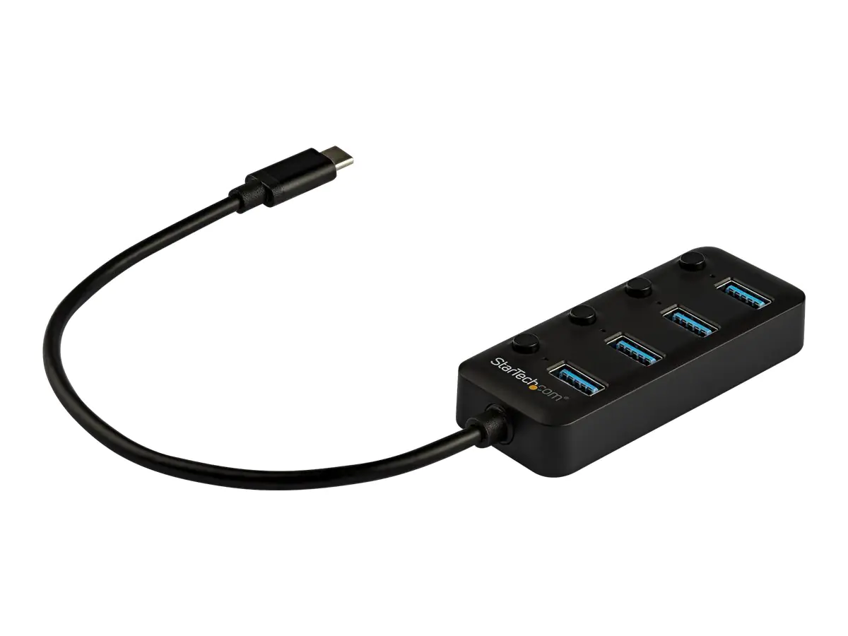 StarTech 4 Port USB-C Hub - 4x USB-A mit individuellen An/Aus-Schaltern - Mobiler USB C zu USB 3.0 Verteiler - USB Type-C Splitter - Hub - 4 x USB 3.1 Gen 1 - Desktop