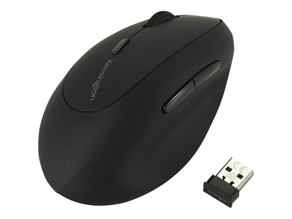 Kensington Pro Fit Ergo Wireless Mouse - Vertikale Maus - ergonomisch - Für Linkshänder - 6 Tasten - kabellos - 2.4 GHz