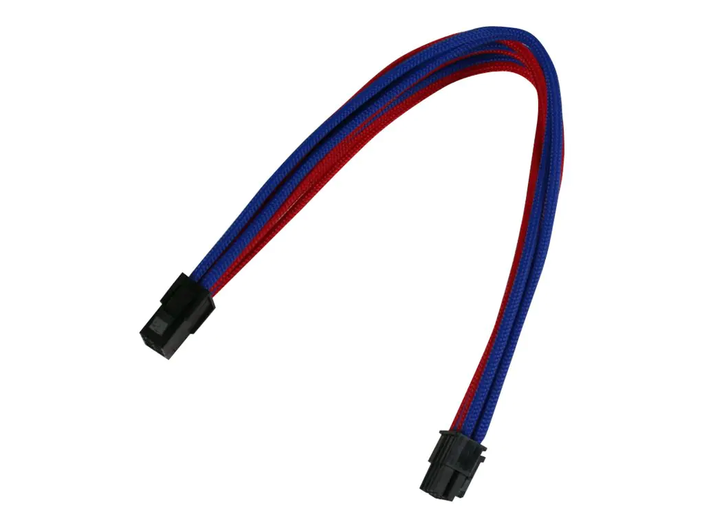 Nanoxia - Spannungsversorgungs-Verlängerungskabel - 8-poliger PCIe Power (M) zu 8-poliger PCIe Power (W) - 30 cm - Schwarz, weiß, grün