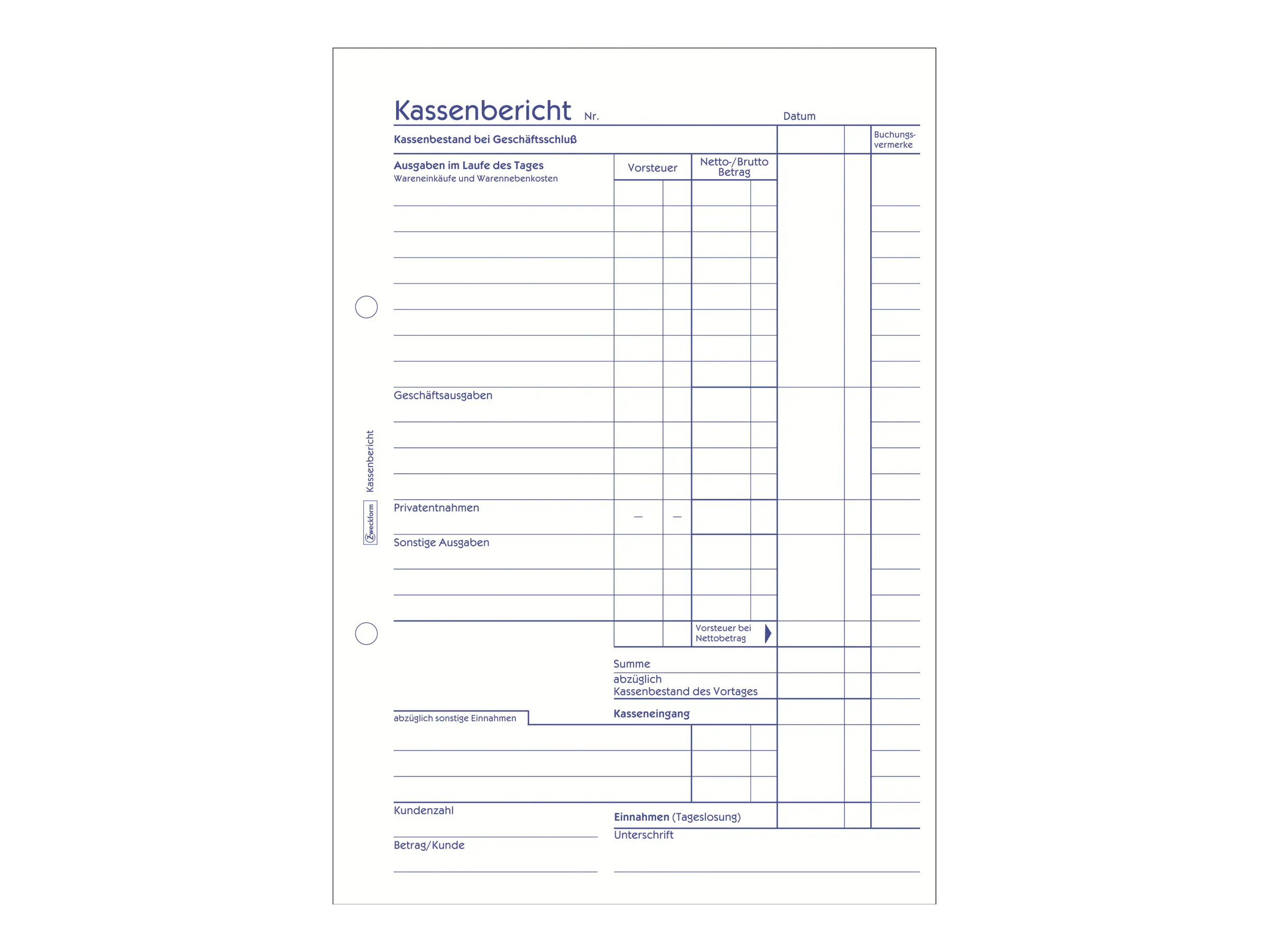 Avery Zweckform Kassenbericht - 50 Blatt - A5 (148 x 210 mm) 305
