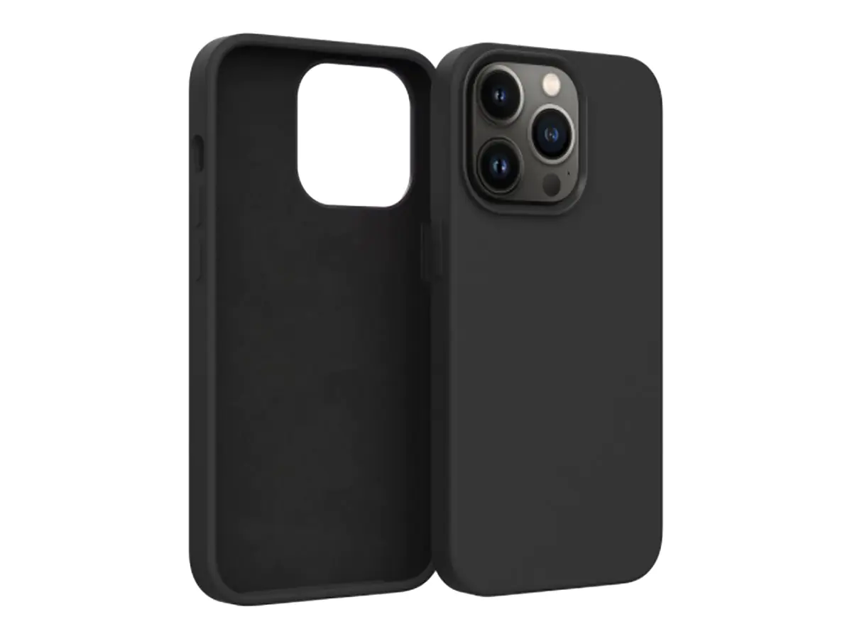 4smarts Cupertino - Hintere Abdeckung für Mobiltelefon - mit Ultimag - kompatibel mit MagSafe - Silikon - Schwarz - für Apple iPhone 14 Pro Max