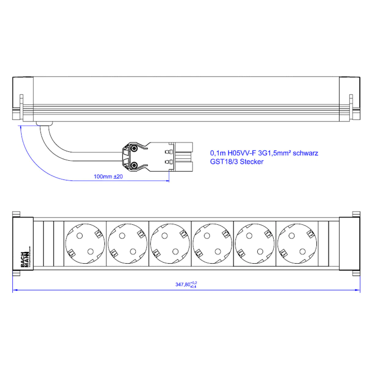 Bachmann POWER FRAME 6xCEE7/3 916.1134