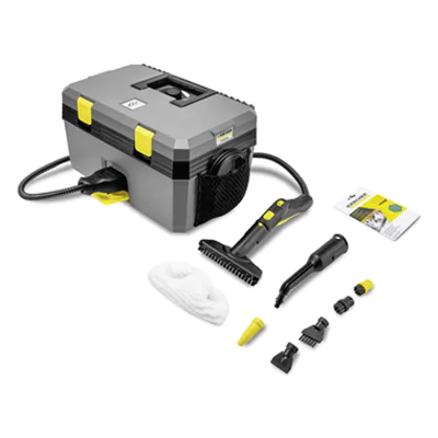 Kärcher Dampfreiniger SG 4/2 Classic 29,8 x 26,5 x 46 cm (B x H x T) 1,5l Netzbetrieb inkl. Handdüse, Rundbürste klein, Powerdüse, Punktstrahldüse, Bioentkalker (3 x 100 g)
