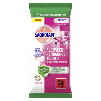 Sagrotan Reinigungstuch Blütenfrische & grüner Apfel 60 St./Pack.