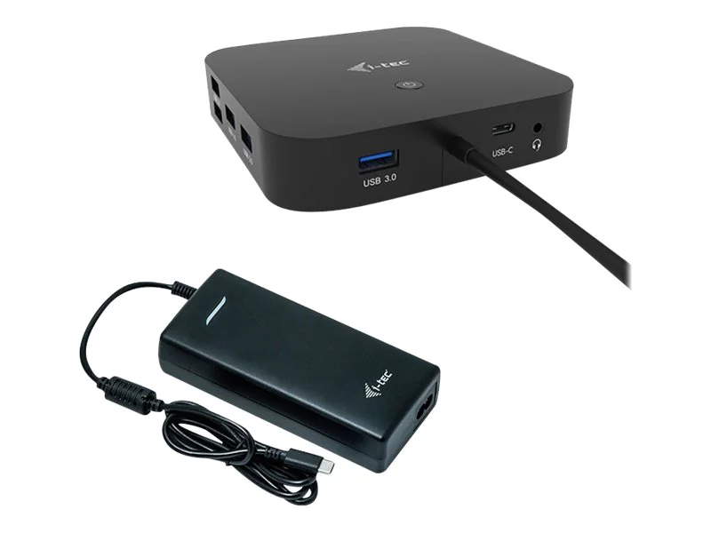 i-Tec USB-C Dual Display Docking Station with Power Delivery - Dockingstation - USB-C / Thunderbolt 3 - 2 x DP - 1GbE - 112 Watt