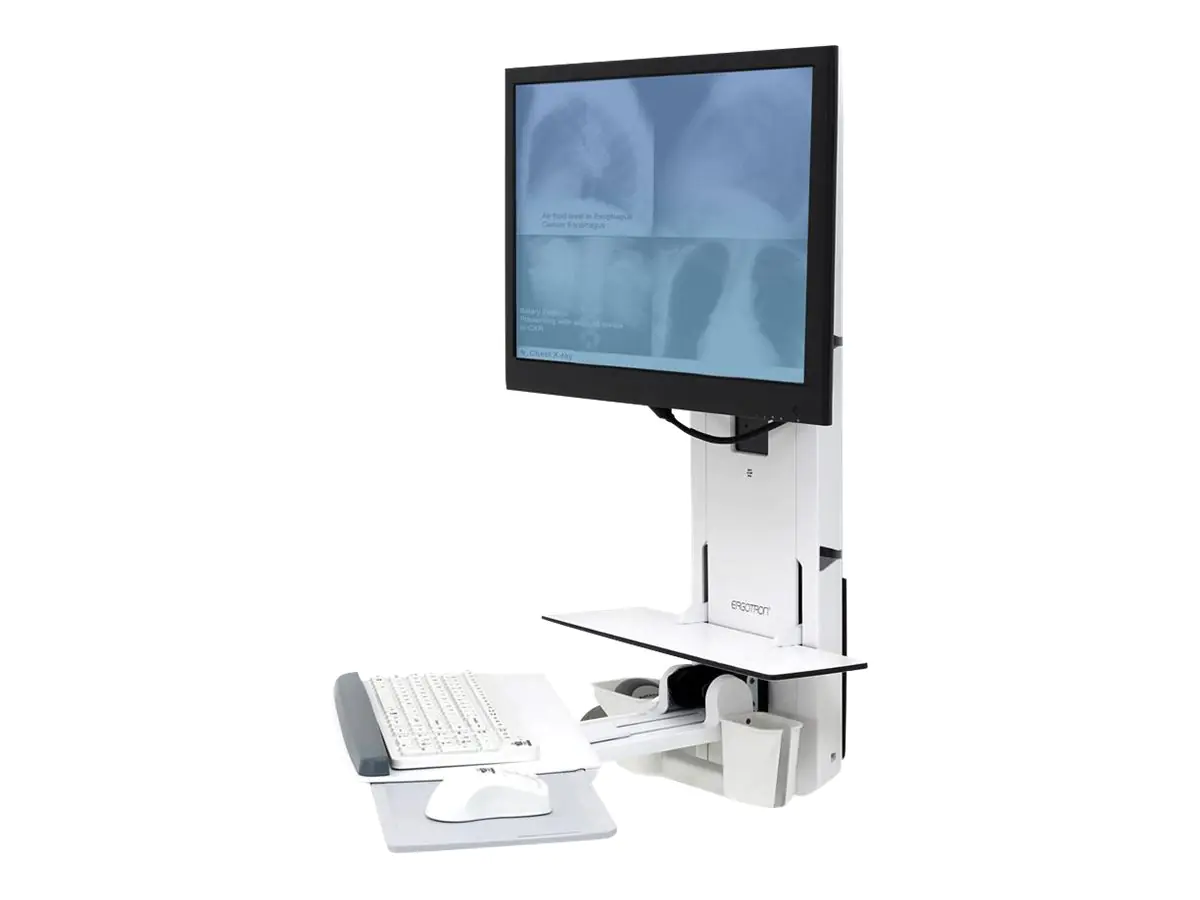 Ergotron StyleView Vertical Lift, Patient Room - Monitor-/Tastatur-Montagekit (vertikal) - Sitz-Steh - geeignet für Wandmontage - bis zu 61 cm (bis zu 24 Zoll) - weiß
