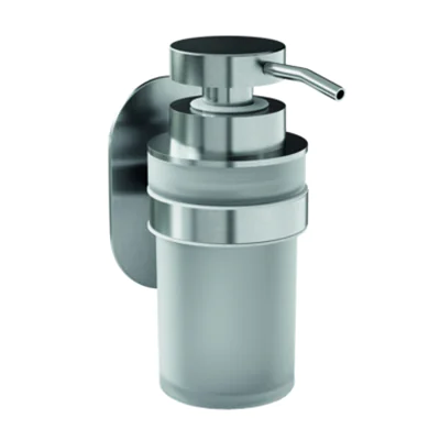 ovimar Seifenspender Kegnaes 6 x 9 x 16 cm (B x H x T) 0,25l Edelstahl, gebürstet/Glas/Kunstststoff silber