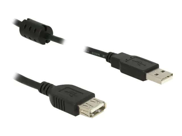 Delock - USB-Verlängerungskabel - USB (W) zu USB (M) - USB 2.0 - 50 cm - geformt - Schwarz