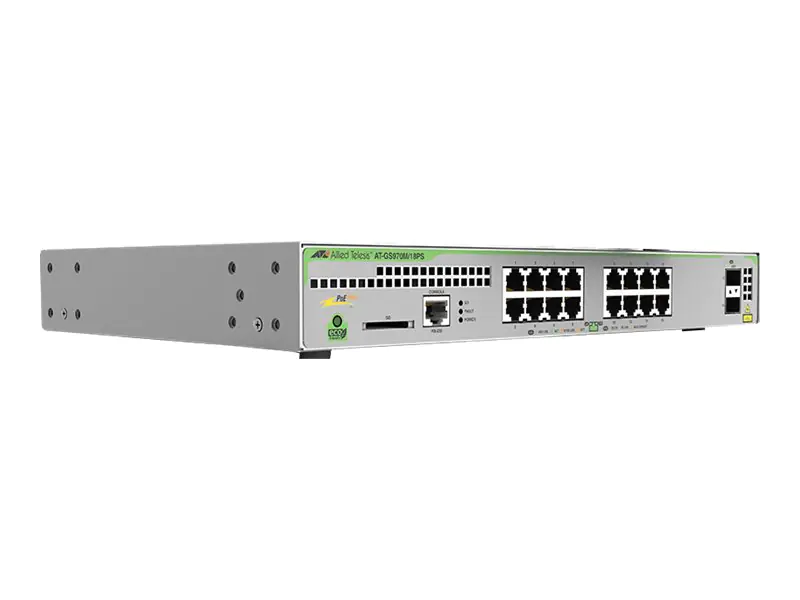 Allied Telesis CentreCOM AT-GS970M/18PS - Switch - L3 - managed - 16 x 10/100/1000 (PoE+)