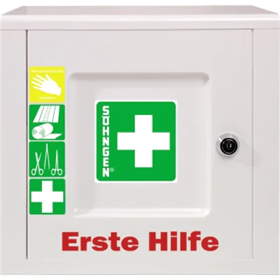 SÖHNGEN Erste Hilfe Schrank PICCOLO 5001024 DIN 13157 gefüllt weiß