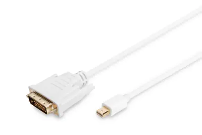 ASSMANN - DisplayPort-Kabel - Dual Link - Mini DisplayPort (M) zu DVI-D (M) - 2 m - geformt, Daumenschrauben - weiß