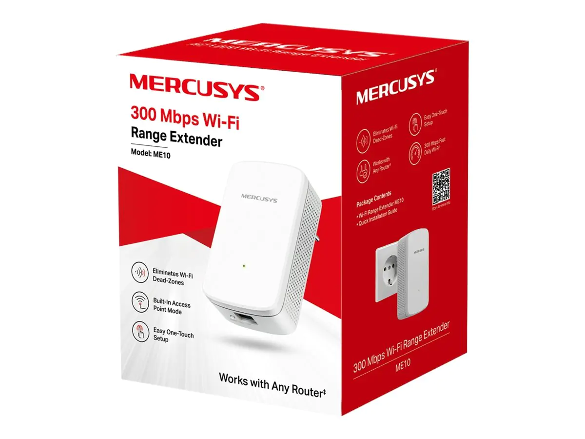 TP-LINK ME10 - Netzwerk-Repeater - 300 Mbit/s - 10,100 Mbit/s - 10/100Base-T(X) - 802.11b - 802.11