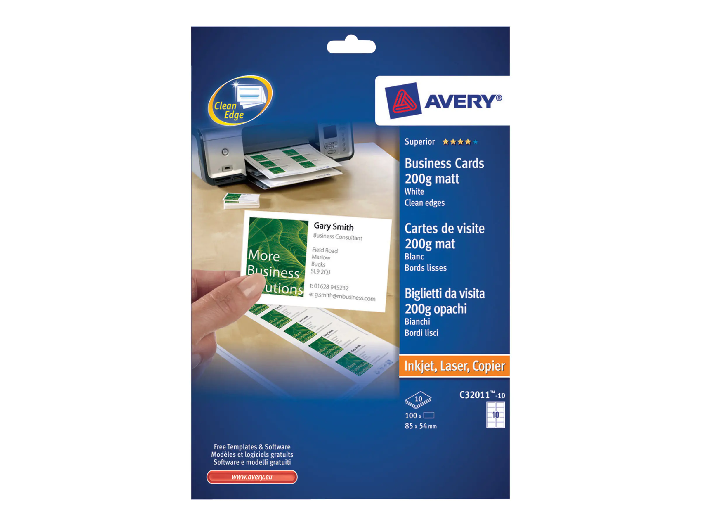 Avery Zweckform Avery Quick&Clean C32011 - Weiß - 45 x 85 mm C32011-10