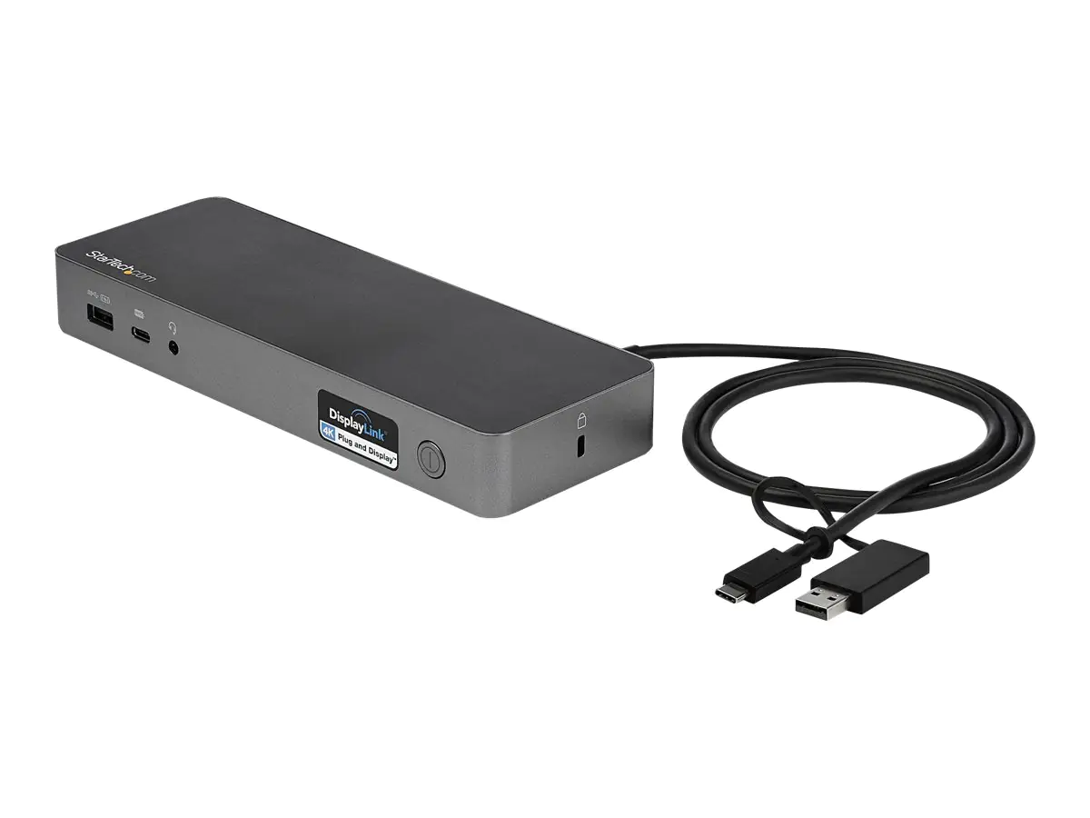 StarTech USB-A & USB-C Docking station - Hybrid Universal Laptop Dockingstation für zwei Monitoren 4K60Hz HDMI & DP - USB 3.1 Hub, GbE - 60W Power Delivery - Windows, Mac & Chrome (DK30C2DPPDUE) - Dockingstation - USB-C - 2 x HDMI, 2 x DP - 1GbE