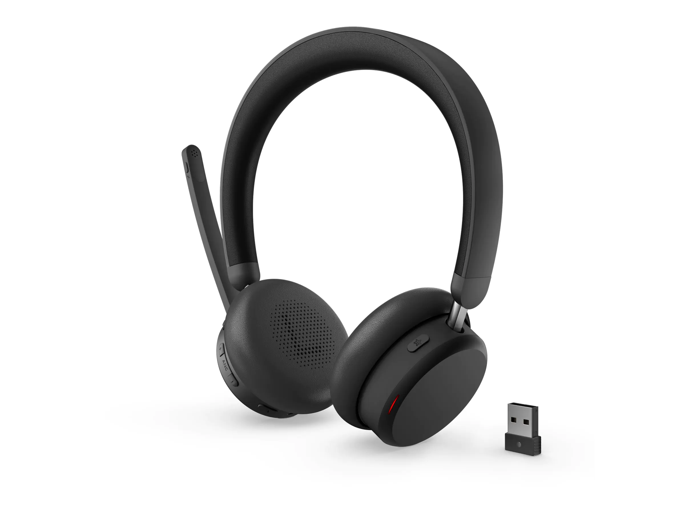 Lenovo 6550 - Headset - On-Ear - Bluetooth - kabellos - aktive Rauschunterdrückung - Schwarz - Zertifiziert für Microsoft Teams