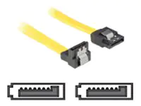 Delock - SATA-Kabel - Serial ATA 150/300 - SATA (W) zu SATA (W) - 50 cm - nach unten gewinkelter Stecker, eingerastet, gerader Stecker - Gelb