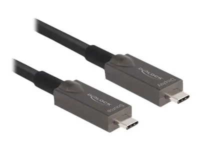Delock - USB-Kabel - 24 pin USB-C (M) zu 24 pin USB-C (M) - USB 3.2 Gen 2 - 3 A - 5 m - USB Power Delivery (60W), unterstützt 4K 144 Hz (3840 x 2160), bis zu 10 Gbps Datentransferrate, unterstützt 2 Lanes DisplayPort 1.4, DP Alt Modus-Support, 4K30Hz (384