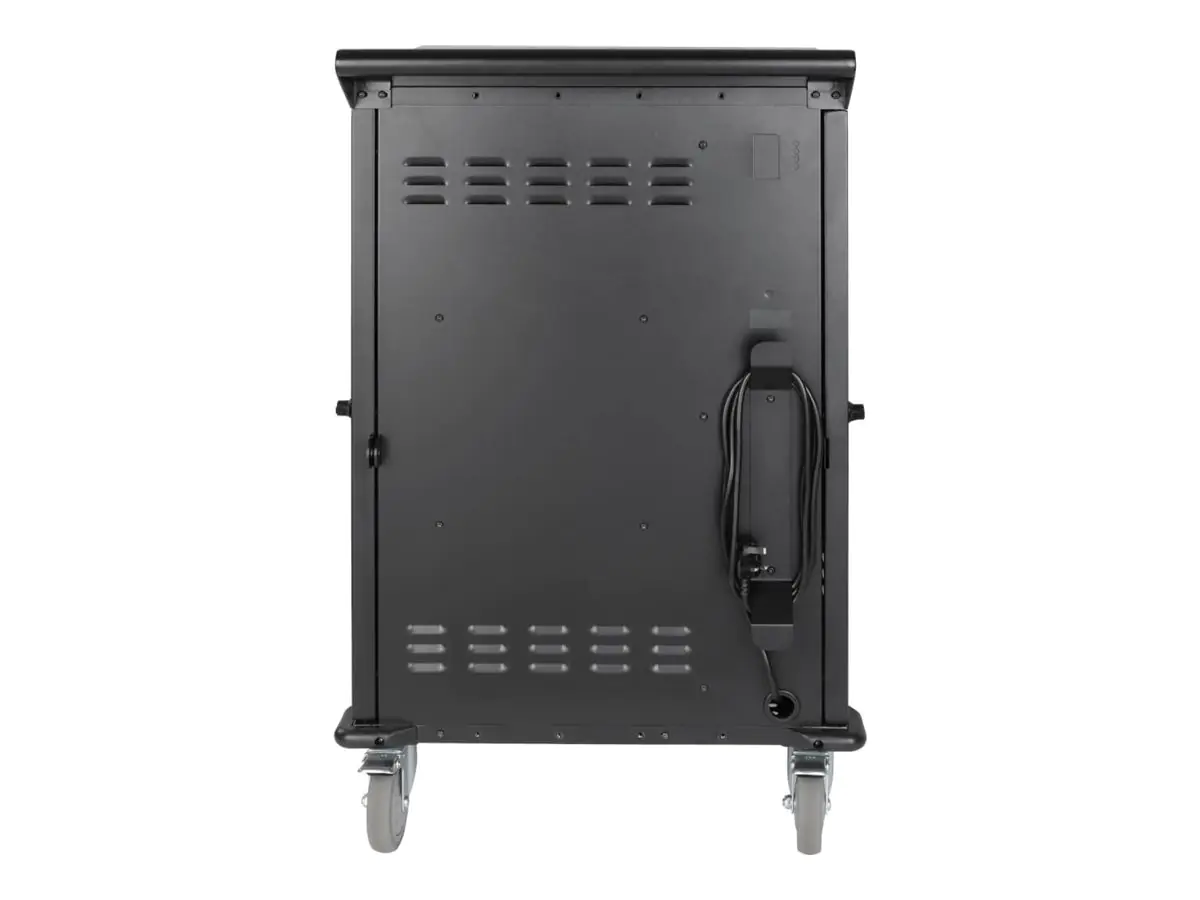 Eaton Tripp Lite Series 36-Device AC Charging Station Cart for Chromebooks and Laptops, BS 1363, 230V - 3 m Cord - Wagen (nur Laden) - für 36 Notebooks - verriegelbar - stabiler Stahl - Schwarz - Bildschirmgröße: bis zu 38,1 cm (bis zu 15 Zoll) - Ausgang: