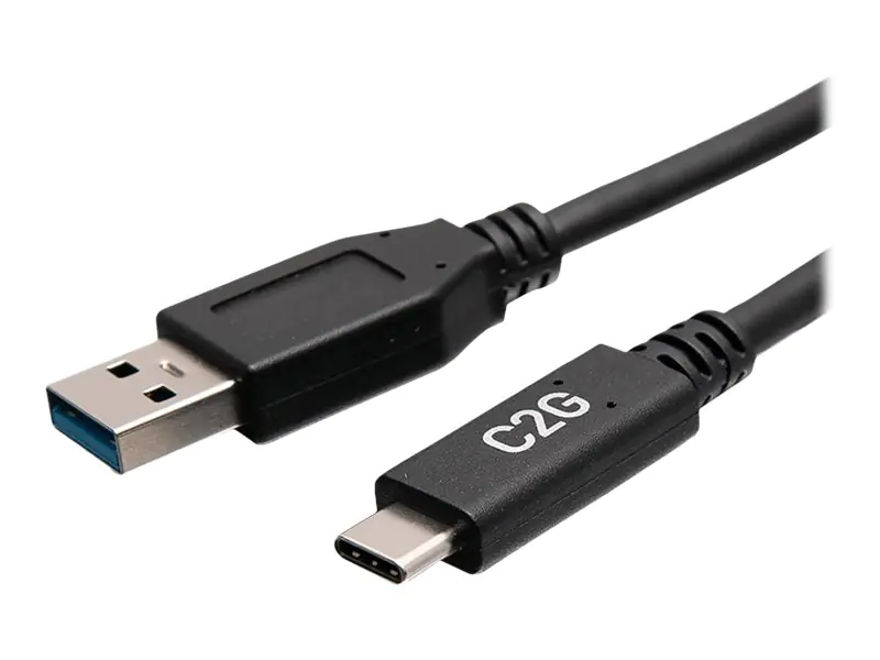 C2G 1.5ft USB-C to USB-A SuperSpeed USB 5Gbps Cable M/M - USB-Kabel - USB Typ A (M) zu 24 pin USB-C (M) - USB 3.2 Gen 1 - 30 V - 3 A - 46 cm - geformt - Schwarz