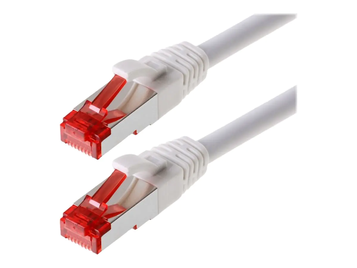 Helos - Patch-Kabel - RJ-45 (M) bis RJ-45 (M) - 3 m - SFTP, PiMF - CAT 6 - halogenfrei, geformt, ohne Haken - weiß