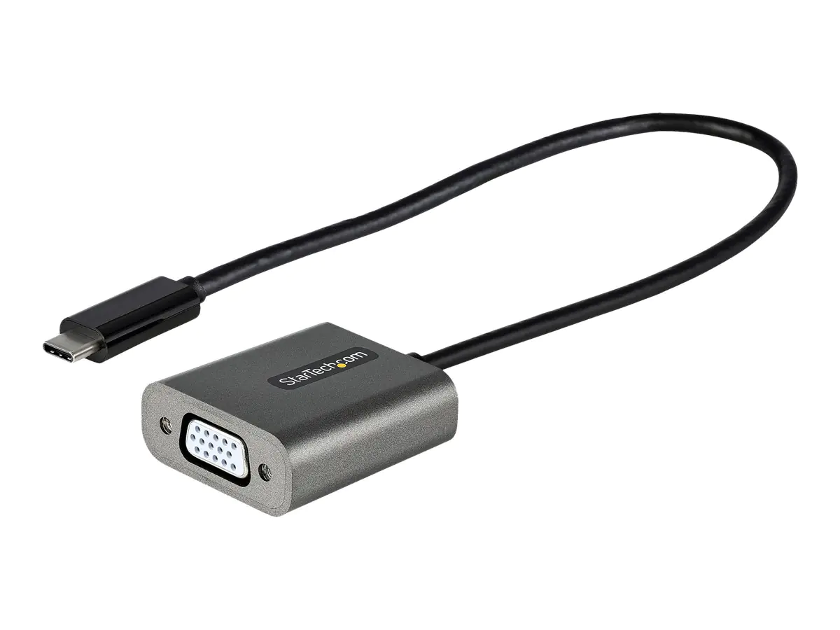 StarTech USB-C auf VGA Adapter - 1080p USB Typ C zu VGA Adapter Dongle - USB-C (DP Alt Modus) zu VGA Monitor / Display Videokonverter - Thunderbolt 3 kompatibel - 30 cm langes Kabel (CDP2VGAEC) - Videoadapter - 24 pin USB-C männlich zu HD-15 (VGA) weiblic