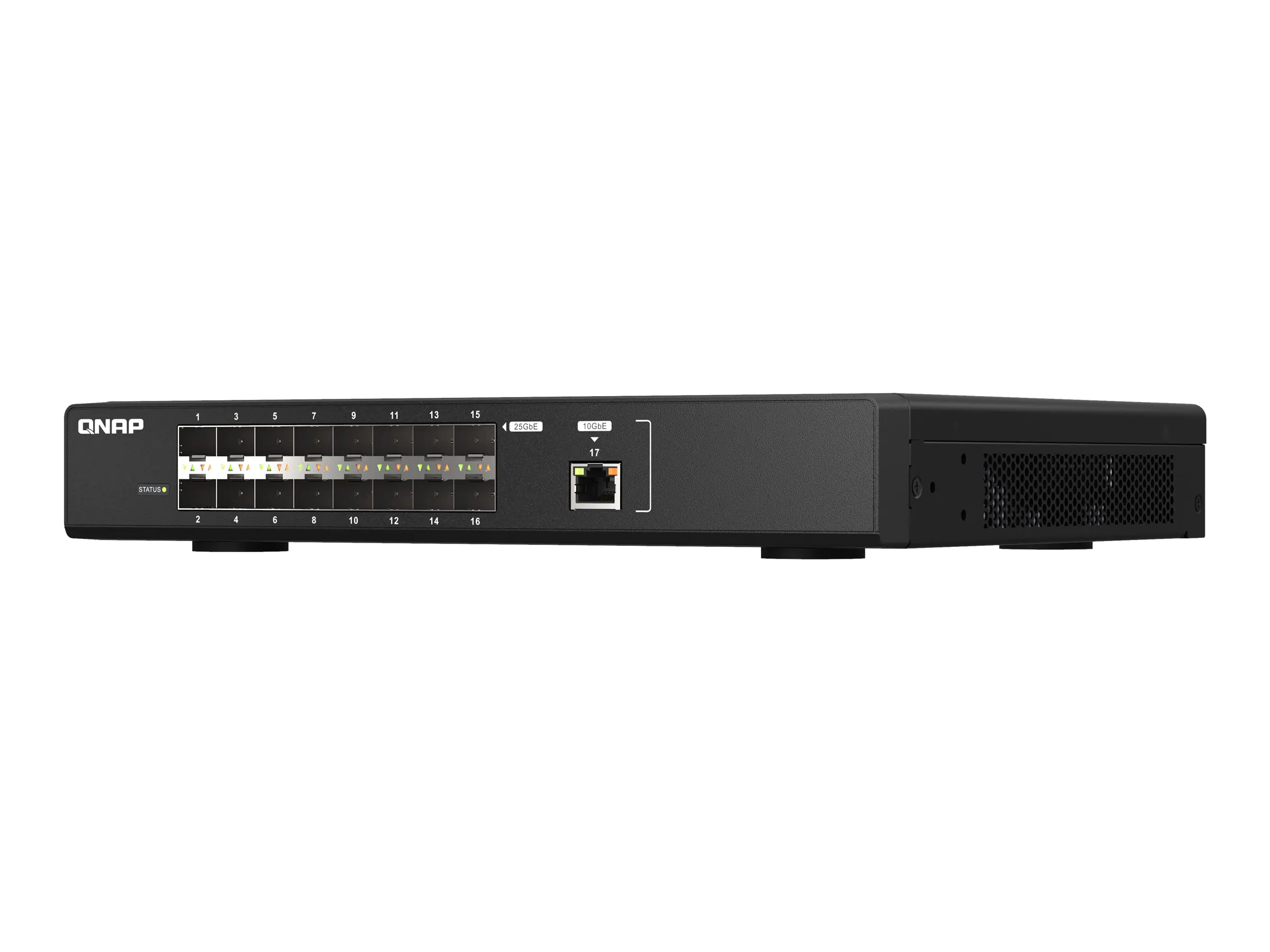 QNAP QSW-M5216-1T - Switch - managed - 16 x 25 Gigabit SFP28 + 1 x 10 Gigabit Ethernet - an Rack montierbar