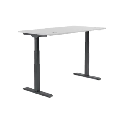 Schreibtisch FLEX MODUL Maße: 2.000 x 605-1.255 x 800 mm (B x H x T) Spanplatte, melaminharzbeschichtet lichtgrau