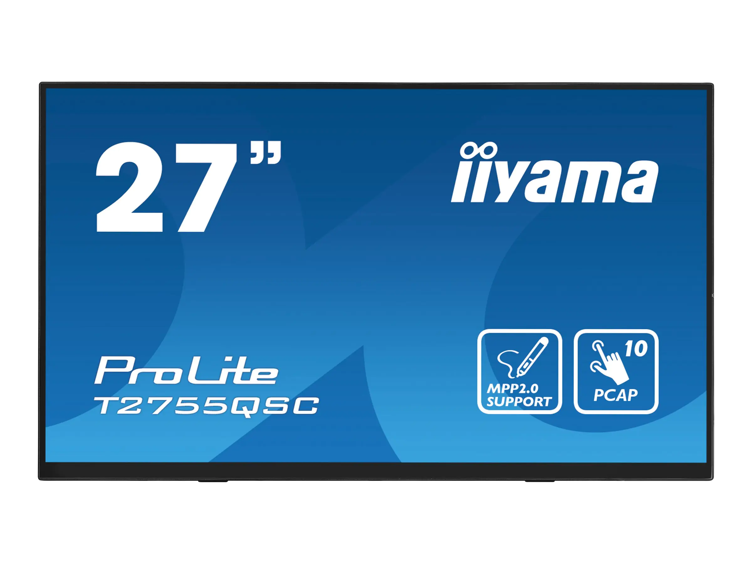 Iiyama ProLite T2755QSC-B1 - LED-Monitor - 68.4 cm (27") - Touchscreen - 2560 x 1440 WQHD @ 75 Hz - IPS - 400 cd/m² - 1000:1 - 5 ms - HDMI, DisplayPort - Lautsprecher - mattschwarz