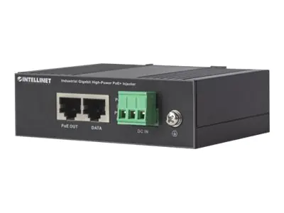 Intellinet Gigabit High-Power PoE+ Industrie-Injektor, 1 x 30 Watt-Port, IEEE 802.3at/af Power over Ethernet (PoE+/PoE), Metallgehäuse - Power Injector - 45 - 56 V