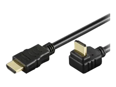 Techly - HDMI mit Ethernetkabel - HDMI (M) gewinkelt bis HDMI (M) gerade - 2 m - Schwarz - gewinkelt
