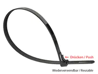 Good Connections KAB-R15S72 - Lösbarer Kabelbinder - Nylon - Schwarz - 3,5 cm - 441 N - V2