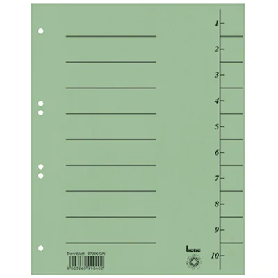 Bene Trennblatt DIN A4 Karton grün 100 St./Pack.