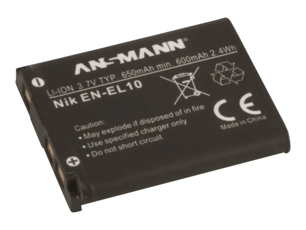 ANSMANN A-Nik EN EL 10 - Batterie - Li-Ion - 650 mAh - für Nikon Coolpix S203, S210, S220, S230, S3000, S4000, S5100, S520, S570, S60, S600, S80