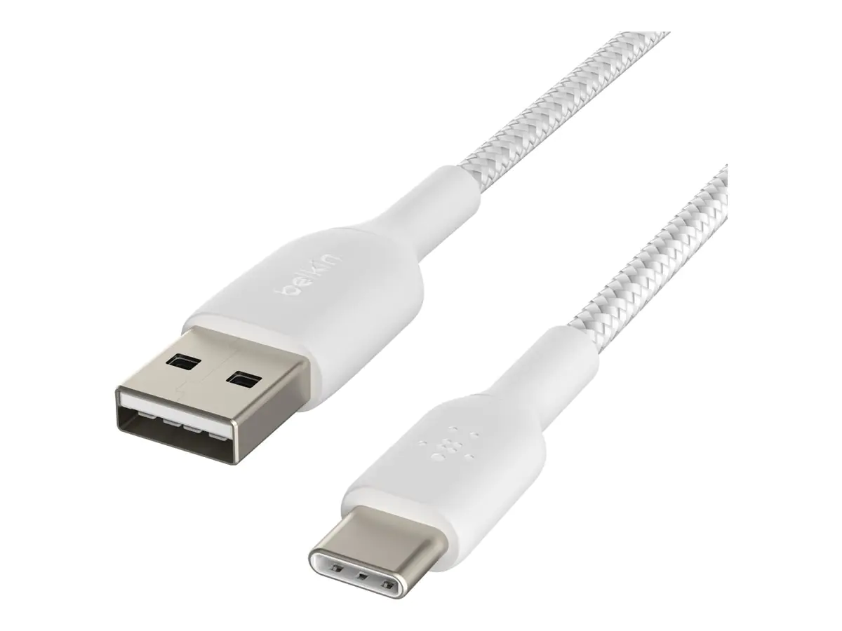 Belkin BoostCharge - USB-Kabel - 24 pin USB-C (M) zu USB (M) - 3 m - weiß