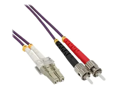 InLine - Patch-Kabel - LC Multi-Mode (M) bis ST multi-mode (M) - 7.5 m - Glasfaser - Duplex - 50/125 Mikrometer - OM4 - halogenfrei - lila