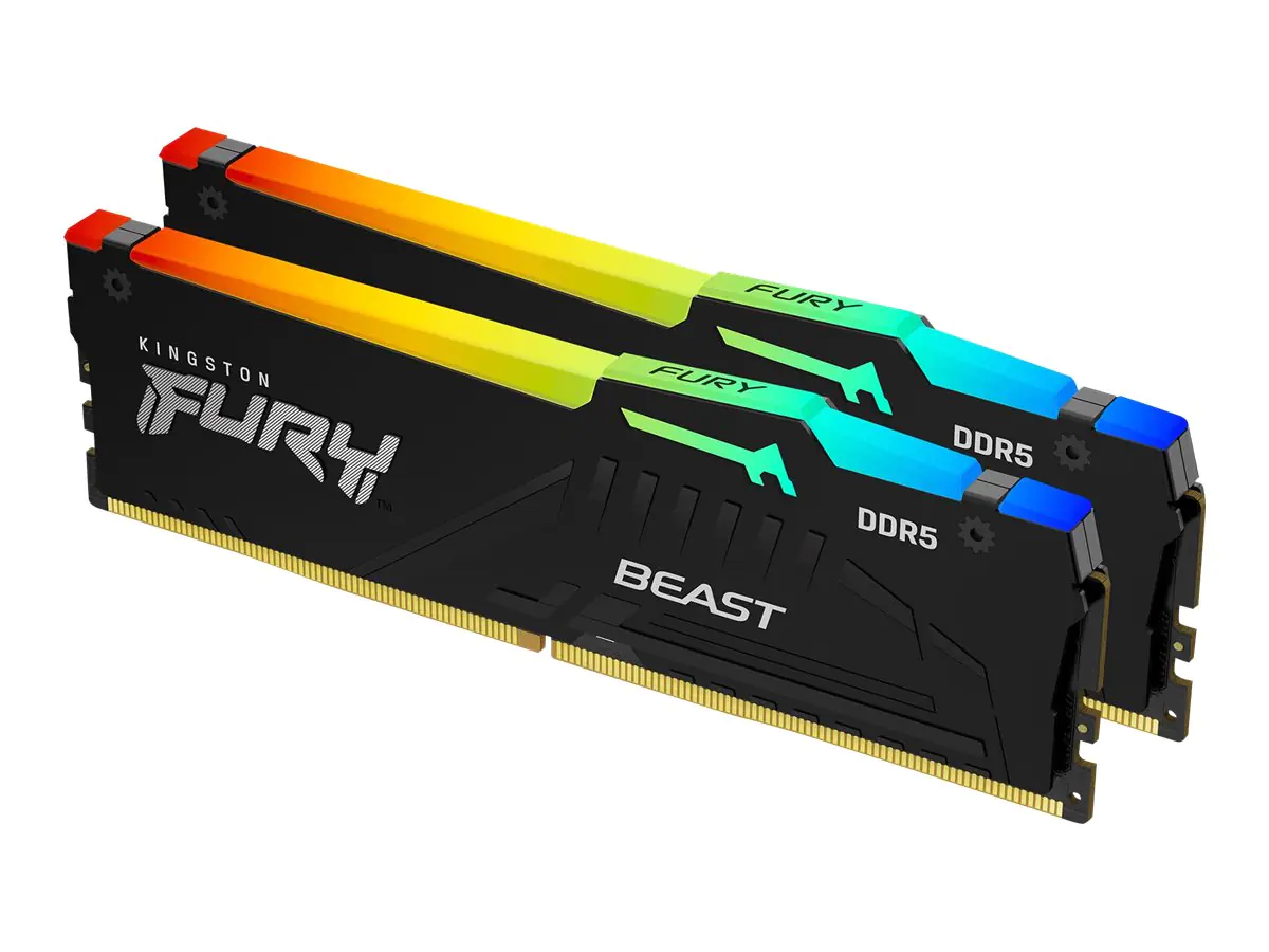 Kingston FURY Beast RGB - DDR5 - Kit - 16 GB: 2 x 8 GB - DIMM 288-PIN - 5600 MHz / PC5-44800 - CL40 - 1.25 V - ungepuffert - on-die ECC