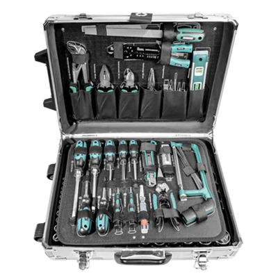 BRÜDER MANNESMANN WERKZEUGE Werkzeugkoffer 159 Werkzeuge inkl. Rahmenkoffer Aluminium silber