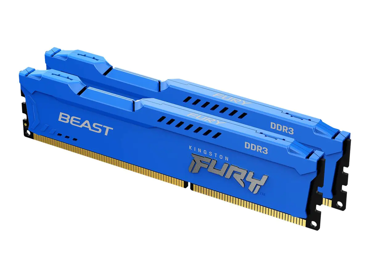 Kingston FURY Beast - DDR3 - Kit - 16 GB: 2 x 8 GB - DIMM 240-PIN - 1600 MHz / PC3-12800 - CL10 - 1.5 V - ungepuffert - non-ECC - Blau