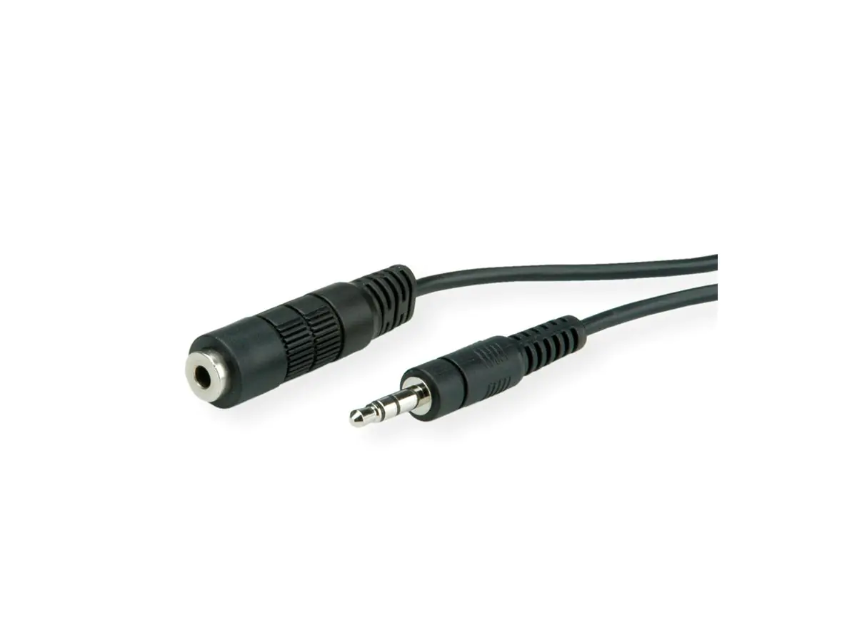 Roline - Audioverlängerungskabel - Stereo Mini-Klinkenstecker männlich zu Stereo Mini-Klinkenstecker weiblich - 5 m - abgeschirmt - Schwarz