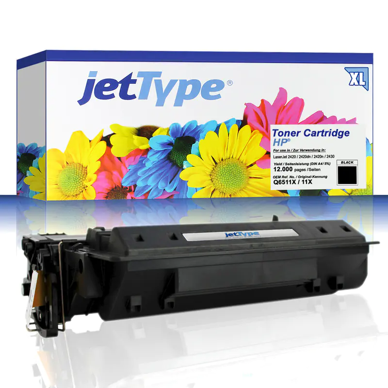 jetType Toner kompatibel zu HP Q6511X 11X schwarz 12.000 Seiten Große Füllmenge 1 Stück